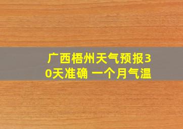 广西梧州天气预报30天准确 一个月气温